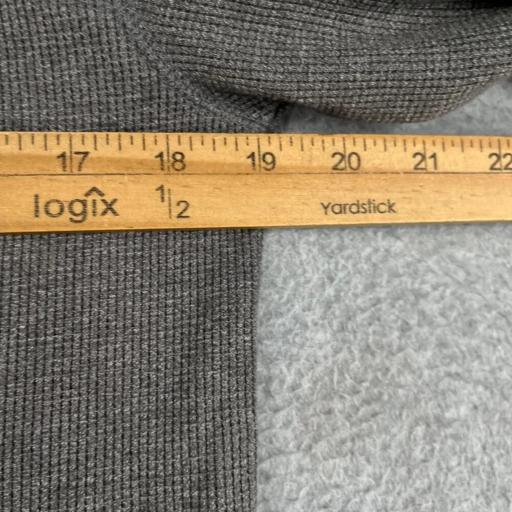Banana Republic Long Sleeve Henley Casual Waffle Knit Gray Mens Medium